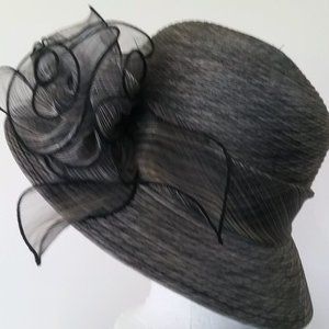 ROMANTIC SILVER AND GRAY LADIES HAT!
